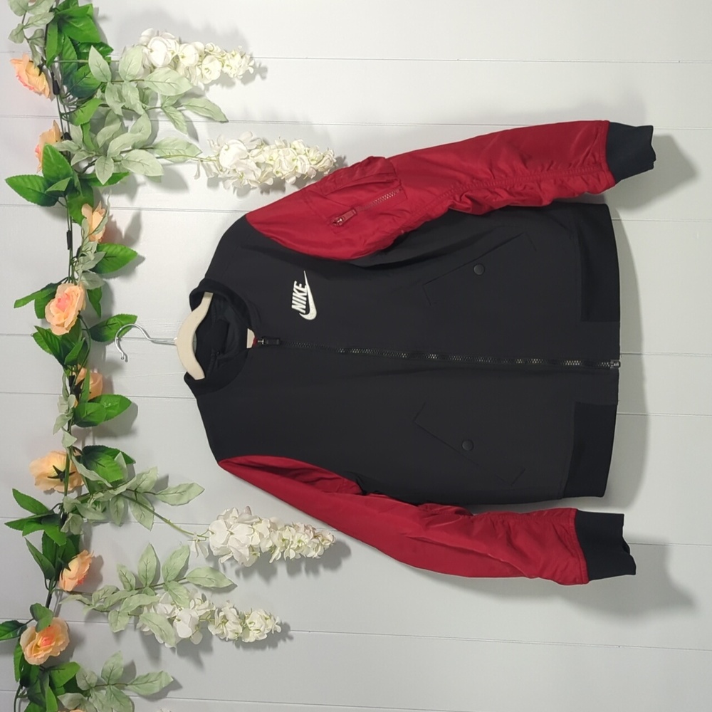 Kids Nike Red Black Bomber Jacket L